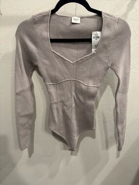 Abercrombie & Fitch Ribbed V-Neck Bodysuit